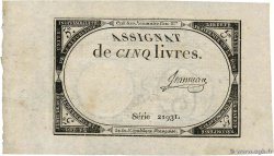 5 Livres FRANCE  1793 Ass.46a SPL