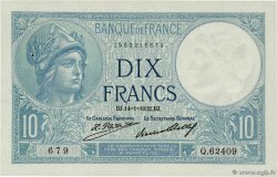 10 Francs MINERVE FRANCIA  1932 F.06.16 SC