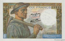 10 Francs MINEUR FRANCIA  1944 F.08.12 SC+