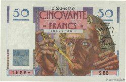 50 Francs LE VERRIER FRANCIA  1947 F.20.07 SPL+