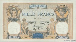 1000 Francs CÉRÈS ET MERCURE type modifié FRANKREICH  1938 F.38.32 VZ+