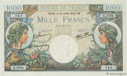 1000 Francs COMMERCE ET INDUSTRIE FRANCE  1944 F.39.11 UNC-