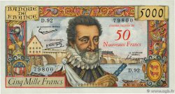 50 NF sur 5000 Francs HENRI IV FRANKREICH  1958 F.54.01 fST