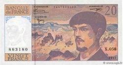 20 Francs DEBUSSY Modifié FRANCIA  1997 F.66ter.02 q.FDC