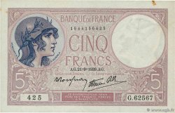 5 Francs FEMME CASQUÉE modifié FRANKREICH  1939 F.04.09