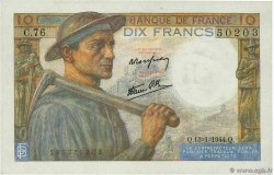 10 Francs MINEUR FRANKREICH  1944 F.08.10