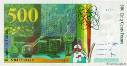 500 Francs PIERRE ET MARIE CURIE FRANCE  1998 F.76.04 UNC-