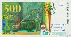 500 Francs PIERRE ET MARIE CURIE Filigrane coupé en deux Fauté FRANCE  1994 F.76f6.01 AU