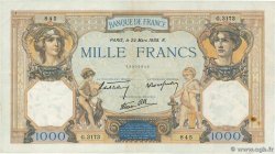 1000 Francs CÉRÈS ET MERCURE type modifié FRANKREICH  1938 F.38.09