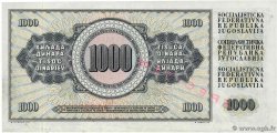 1000 Dinara Spécimen YUGOSLAVIA  1974 P.086s q.SPL