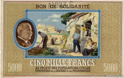 5000 Francs BON DE SOLIDARITÉ Annulé FRANCE regionalism and miscellaneous  1941 KL.13As