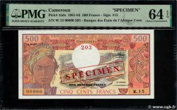 500 Francs Spécimen CAMERUN  1981 P.15ds q.FDC