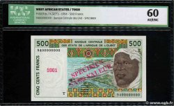 500 Francs Spécimen WEST AFRIKANISCHE STAATEN  1994 P.810Tds fST+