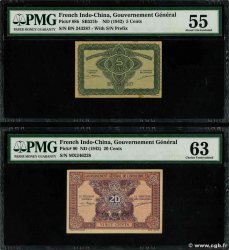 5 et 20 Cents Lot INDOCHINA  1942 P.088b et P.090a SC+