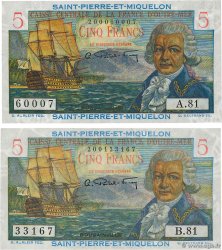 5 Francs Bougainville Lot SAINT PIERRE AND MIQUELON  1946 P.22 UNC