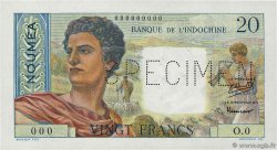 20 Francs Spécimen NOUVELLE CALÉDONIE  1954 P.50as NEUF