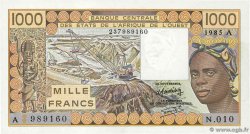 1000 Francs STATI AMERICANI AFRICANI  1985 P.107Af q.AU