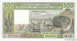 500 Francs WEST AFRIKANISCHE STAATEN  1984 P.306Ch ST