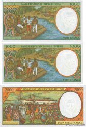 1000 et 2000 Francs Lot CENTRAL AFRICAN STATES  2000 P.502Ng et p.503Ng UNC-