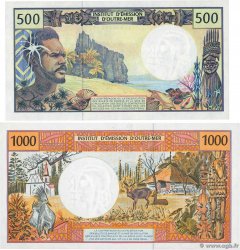 500 et 1000 Francs Lot POLYNESIA, FRENCH OVERSEAS TERRITORIES  1992 P.01b et P.02h UNC-