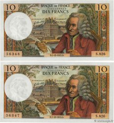 10 Francs VOLTAIRE Consécutifs FRANCIA  1972 F.62.59