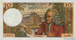 10 Francs VOLTAIRE FRANKREICH  1969 F.62.39 fVZ