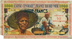 10 NF sur 1000 Francs pêcheur MARTINIQUE  1960 P.39 B