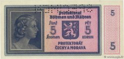 5 Korun Spécimen BOHÊME ET MORAVIE  1940 P.04s pr.NEUF