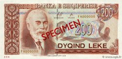 200 Lekë Spécimen ALBANIE  1996 P.59s