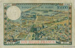 100 Dirhams sur 10000 Francs MAROC  1955 P.52 TB