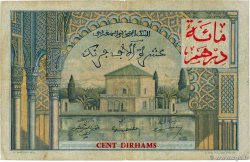 100 Dirhams sur 10000 Francs MARUECOS  1955 P.52 BC