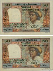 50 Francs - 10 Ariary Consécutifs MADAGASKAR  1961 P.051b VZ+