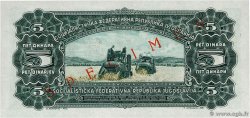 5 Dinara Spécimen YUGOSLAVIA  1965 P.077s SC+