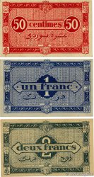 50 Centimes, 1 et 2 Francs Lot ARGELIA  1944 P.098a, P.100 et P.102 MBC a EBC