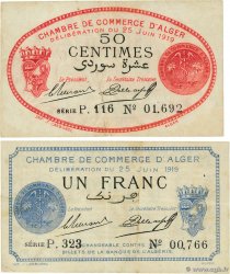 50 Centimes et 1 Franc Lot ALGÉRIE Alger 1919 JP.137.11/12 TB à TTB