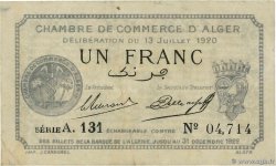 1 Franc ALGERIA Alger 1920 JP.137.15 VF