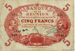 5 Francs Cabasson rouge REUNION ISLAND  1916 P.14