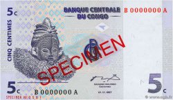 5 Centimes Spécimen CONGO, DEMOCRATIC REPUBLIC  1997 P.081s UNC