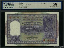 100 Rupees INDIA
  1962 P.045 SC