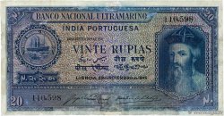 20 Rupias PORTUGUESE INDIA  1945 P.037 VF