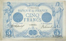 5 Francs BLEU FRANKREICH  1917 F.02.47 VZ