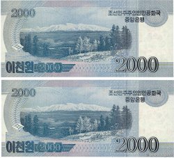 2000 Won Spécimen NORTH KOREA  2008 P.65s UNC