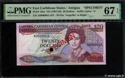 20 Dollars Spécimen CARAÏBES  1987 P.19as NEUF