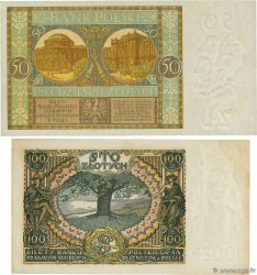 50 et 100 Zlotych Lot POLOGNE  1929 P.071 et P.075a TTB à SUP