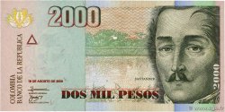 2000 Pesos KOLUMBIEN  2009 P.457l ST