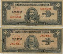 10 Pesos Lot CUBA  1949 P.079a B