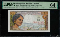 500 Francs = 100 Ariary MADAGASCAR  1964 P.058a UNC-