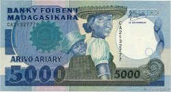 5000 Francs - 1000 Ariary MADAGASCAR  1988 P.073a AU