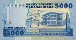 5000 Francs - 1000 Ariary MADAGASCAR  1988 P.073a AU
