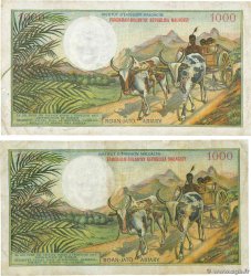 1000 Francs - 200 Ariary Lot MADAGASCAR  1966 P.059a RC+